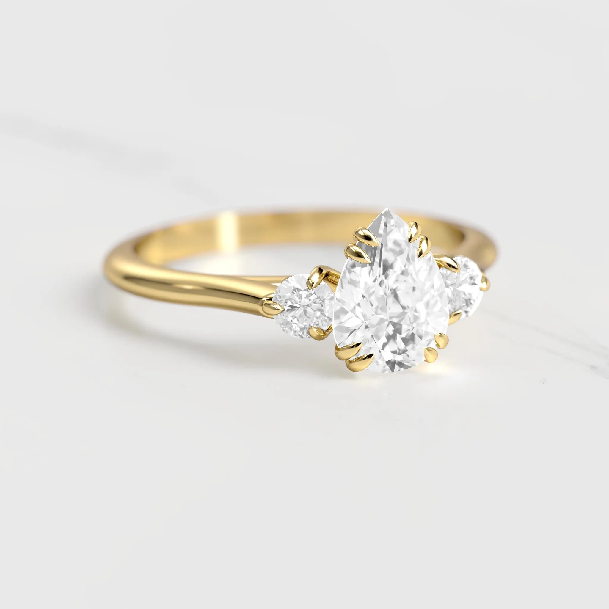 Pear Diamond Ring With Accent Stones