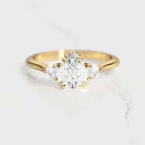 Pear Diamond Ring With Accent Stones