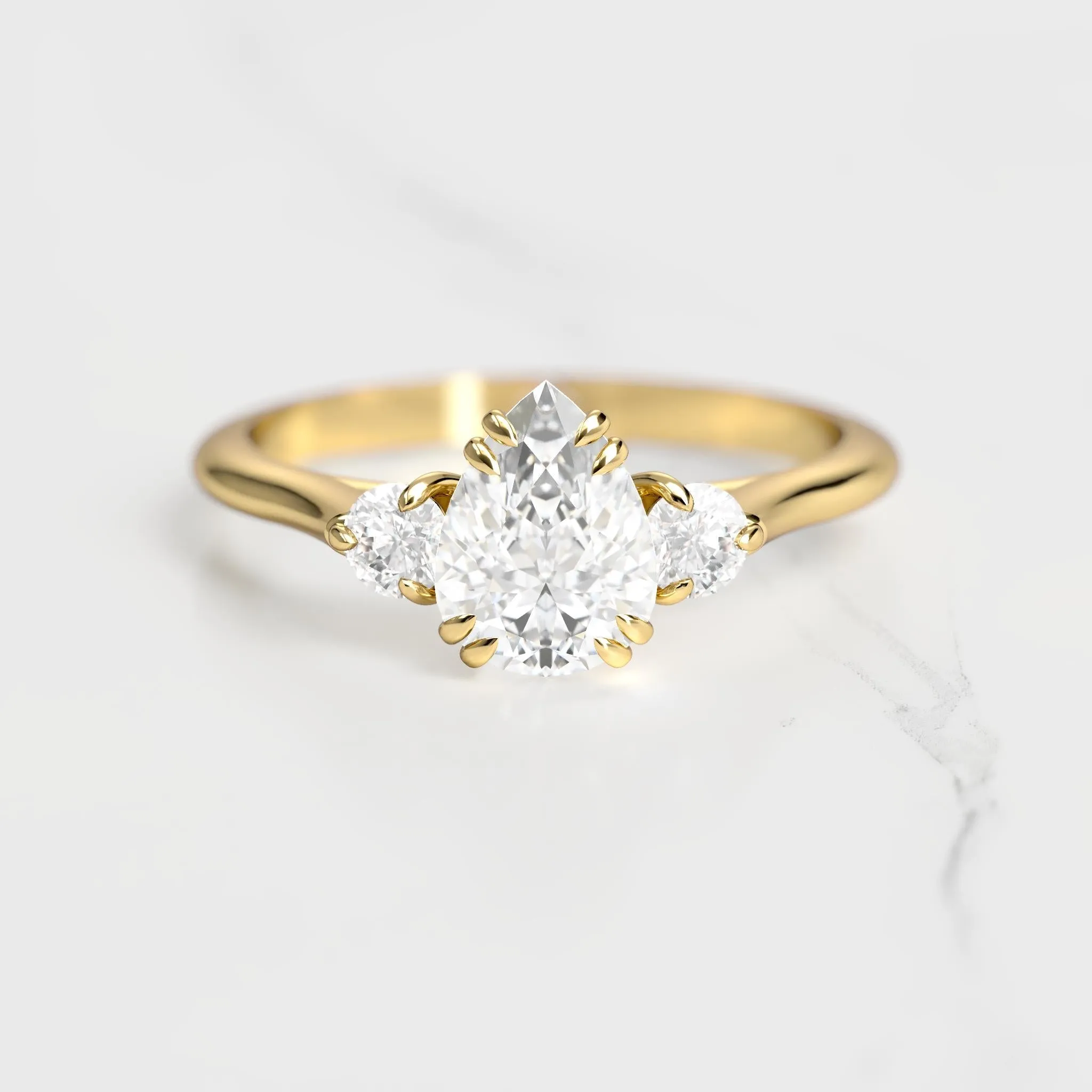 Pear Diamond Ring With Accent Stones