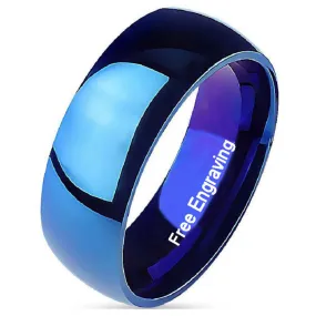 Personalized Men's Blue Promise Ring - Engraved Blue Promise Ring