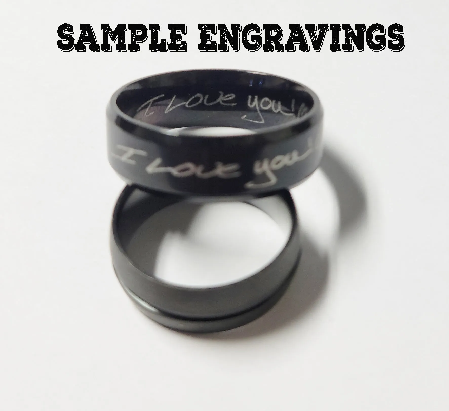 Personalized Men's Blue Promise Ring - Engraved Blue Promise Ring