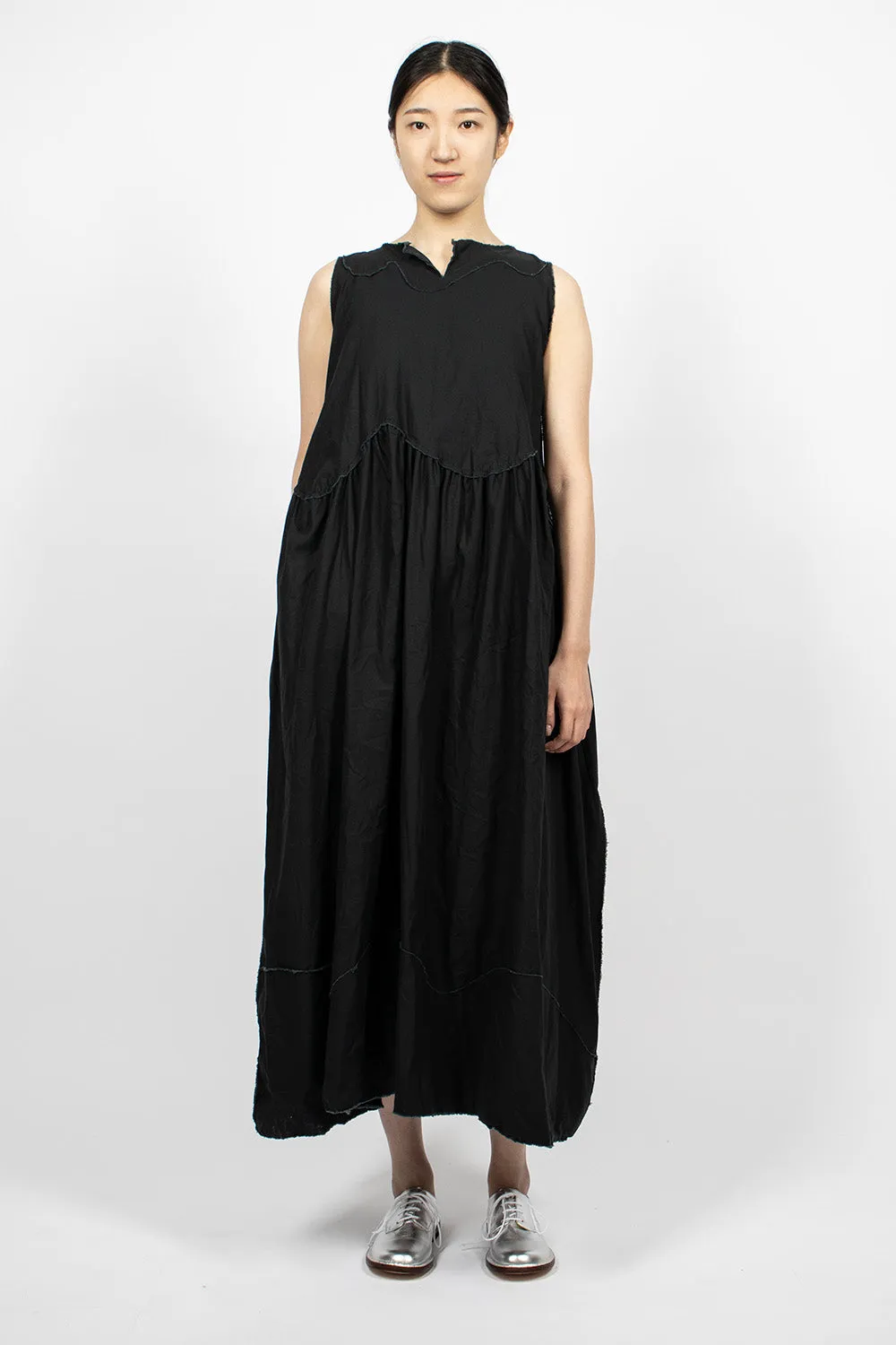 Pinafore Raw Cut Dress Black