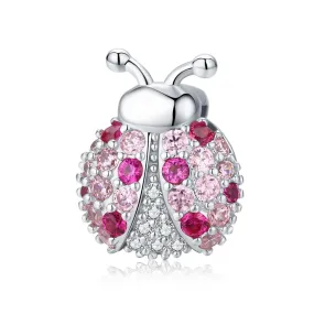 Pink Ladybird 925 Sterling Silver Clip Charm