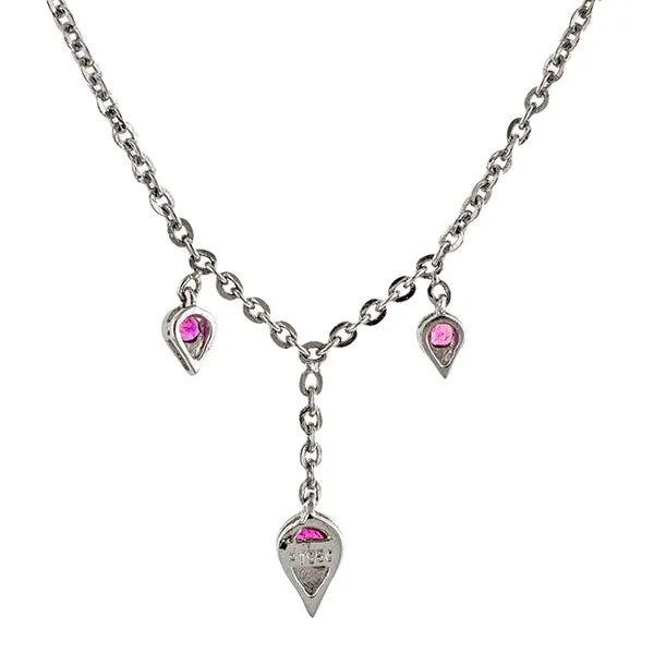 Pink Sapphire Drop Necklace