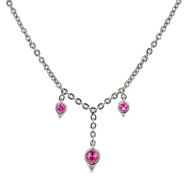 Pink Sapphire Drop Necklace