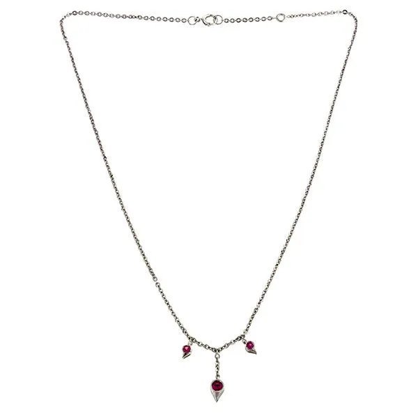 Pink Sapphire Drop Necklace