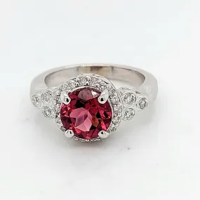 Pink Tourmaline and Diamond Ring