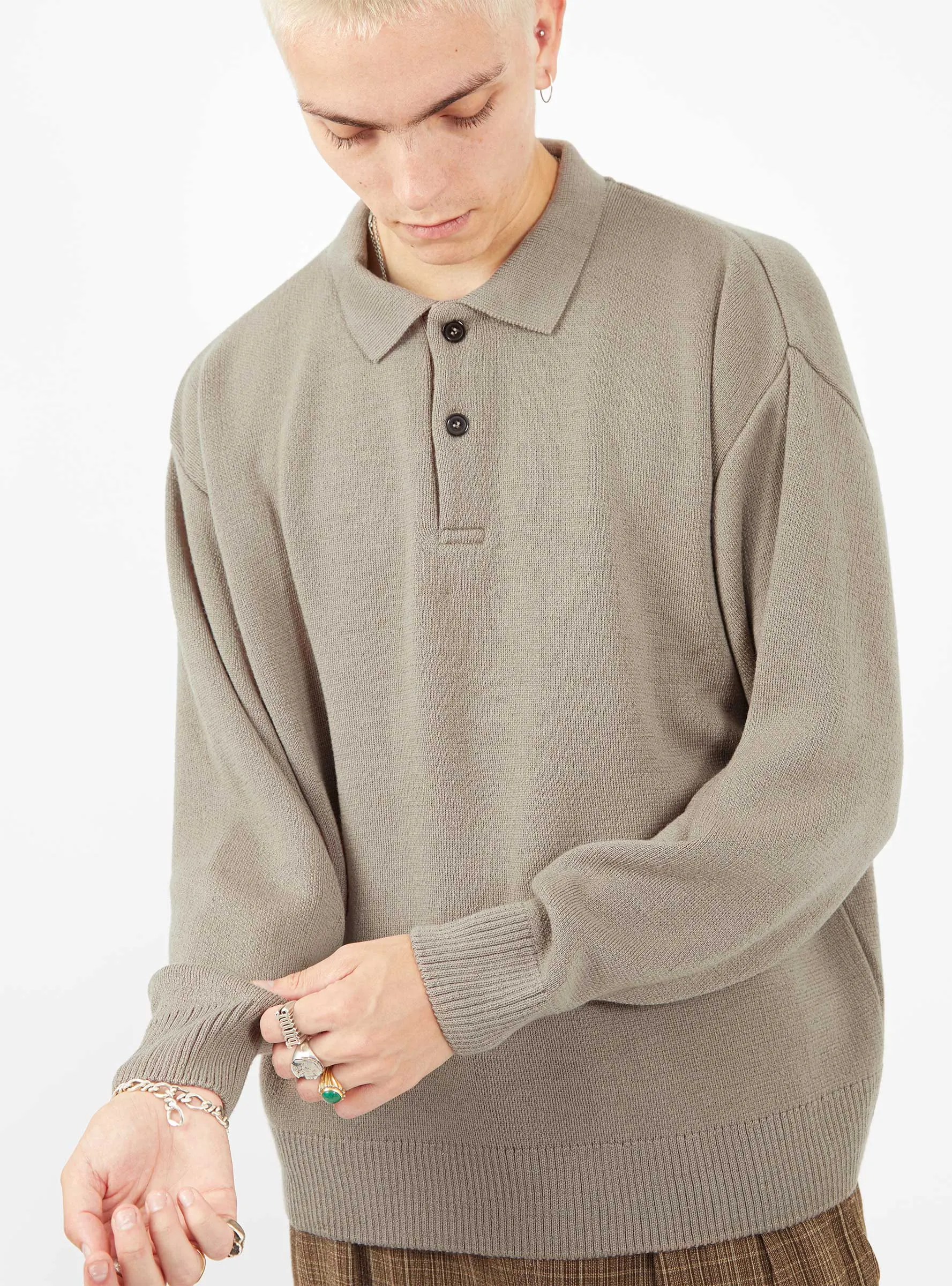 Polo Sweater Fawn Grey