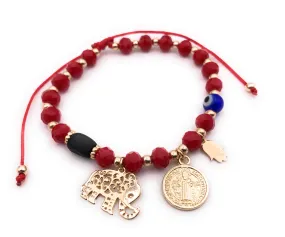 Powerful Protection Amulet Bracelet, Evil Eye, Hamsa, Elephant, Azabache, St. Benedict Pulsera Mal de Ojo