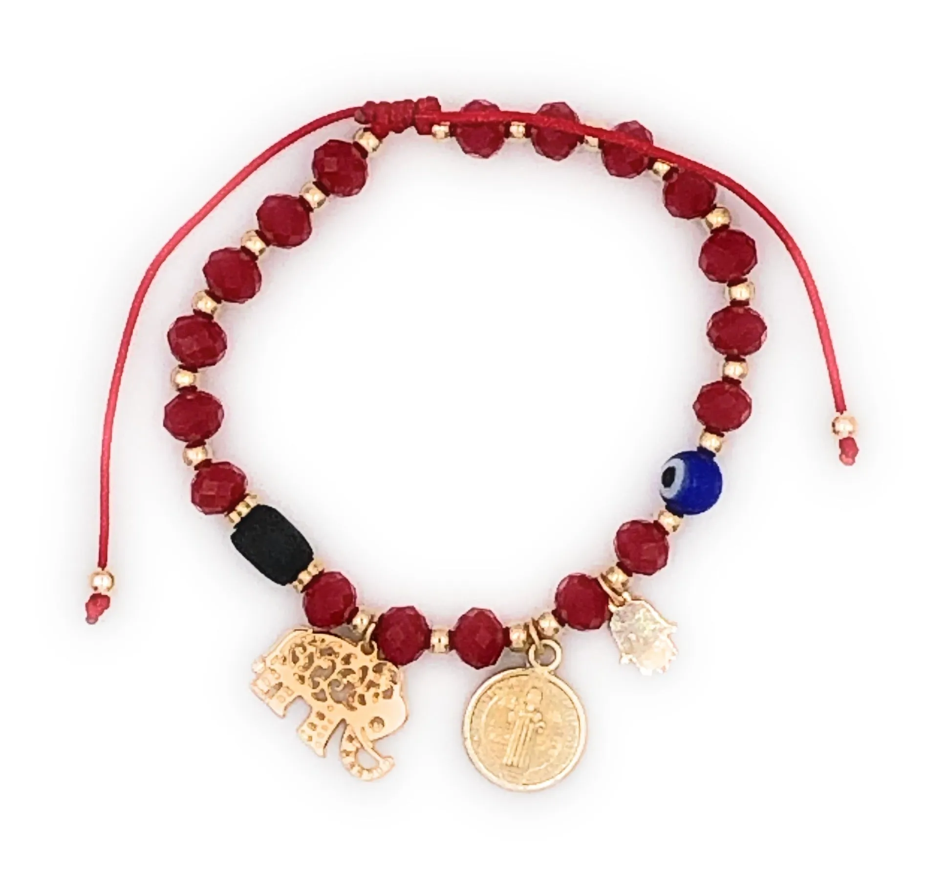 Powerful Protection Amulet Bracelet, Evil Eye, Hamsa, Elephant, Azabache, St. Benedict Pulsera Mal de Ojo