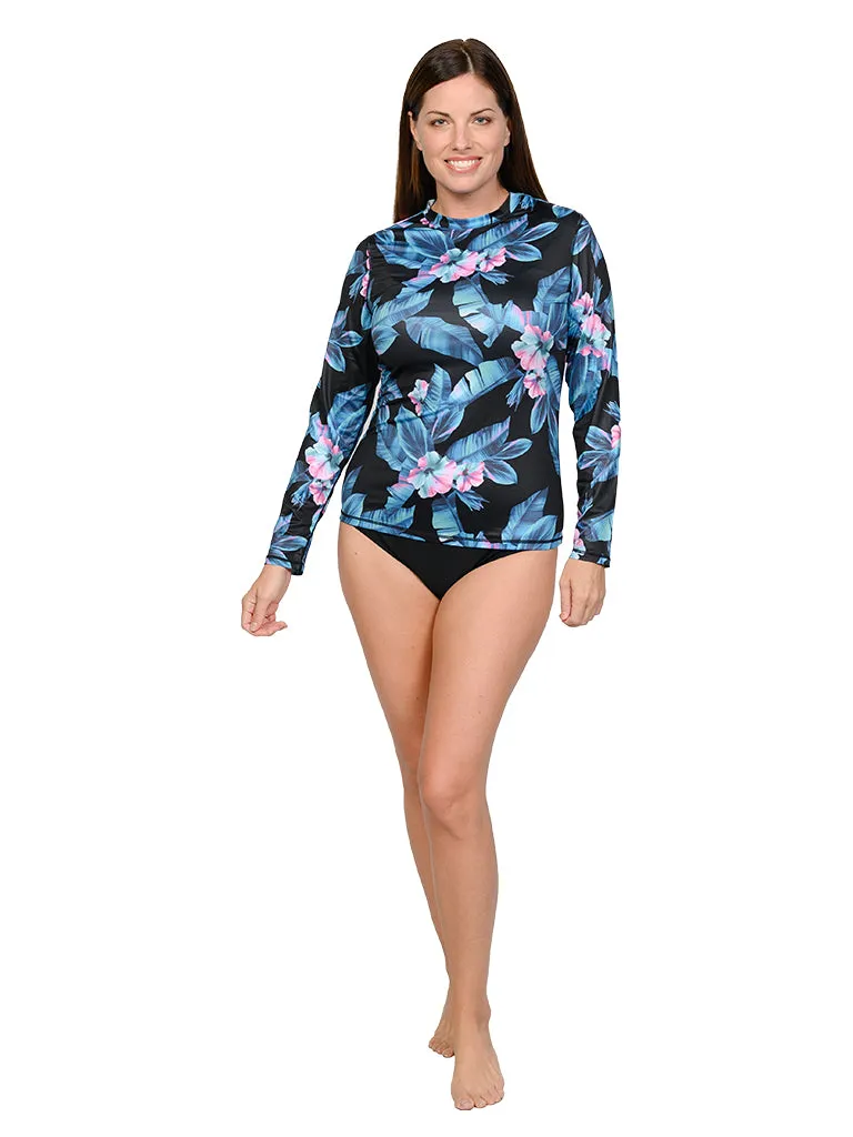 Printed women's Long Sleeve Ultra Lightweight Sun Shirts in lively tropical and florals