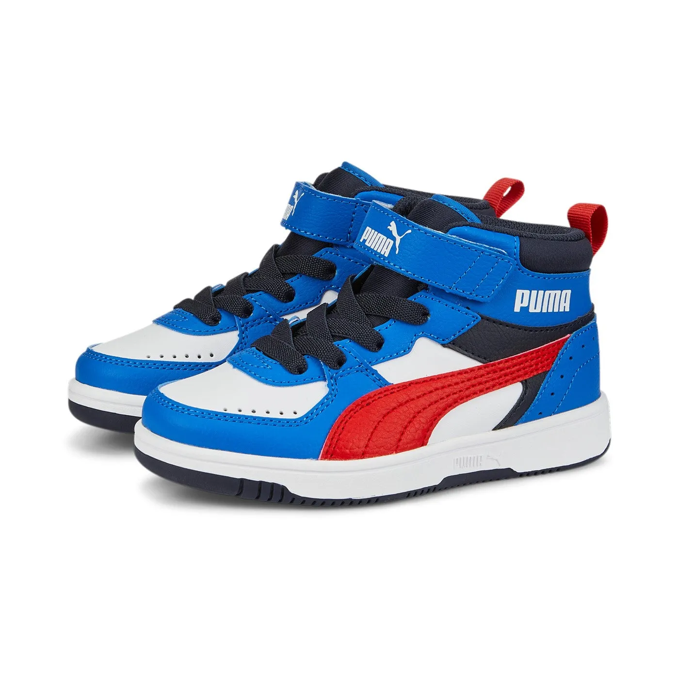 Puma high sneakers for children Rebound JOY 388448 04 white red blue