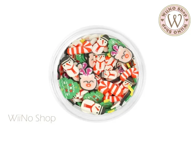 Reindeer Christmas Mix Polymer Fimo Slices Nail Art Decoration