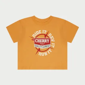 Ride It, Rev It Boxy Baby Tee (Orange)