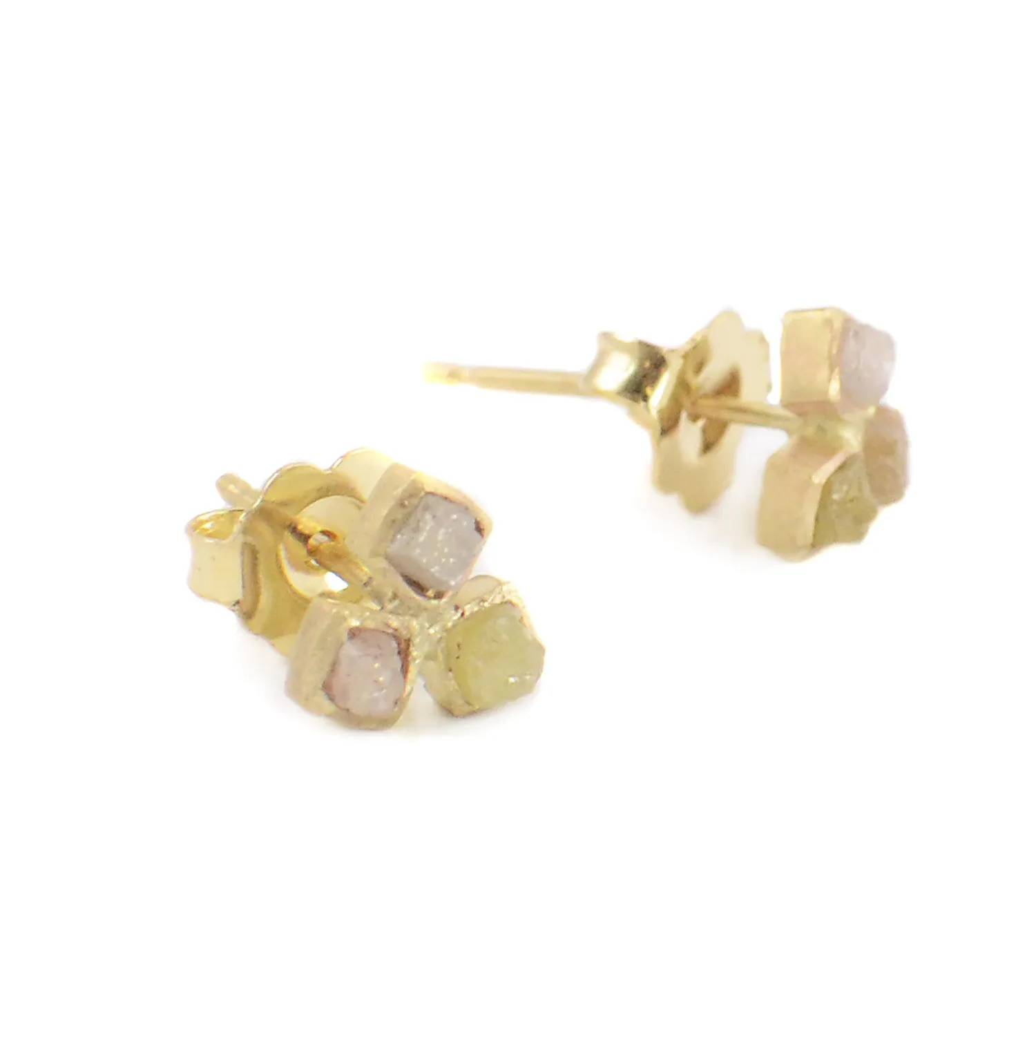 SALE! Rough Cube Stud Earrings by Rebecca Overmann