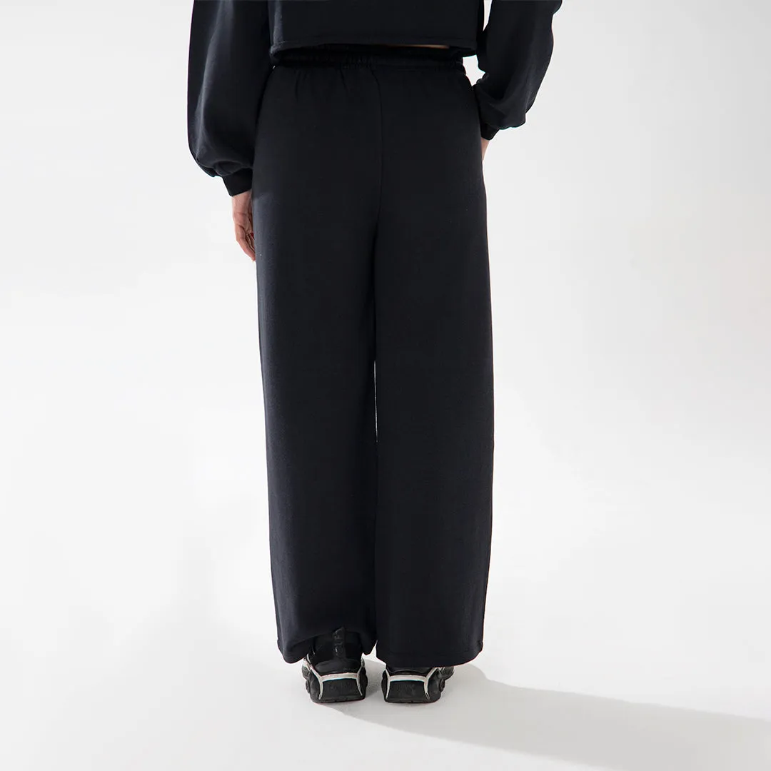 Seam Front Flare Trouser in Black