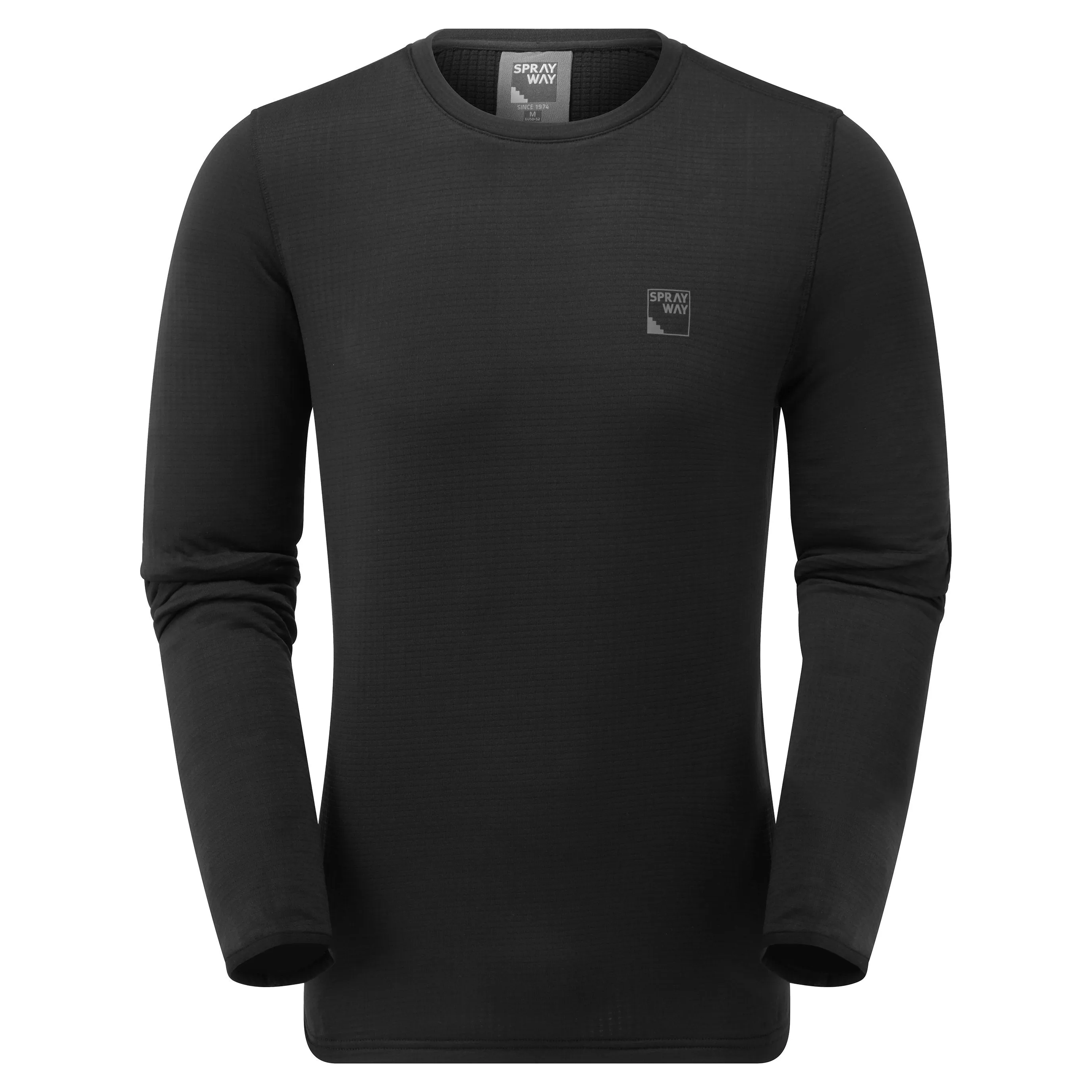 Sprayway Men's Dornie Crew Neck Long Sleeve Base Layer Top (Black)