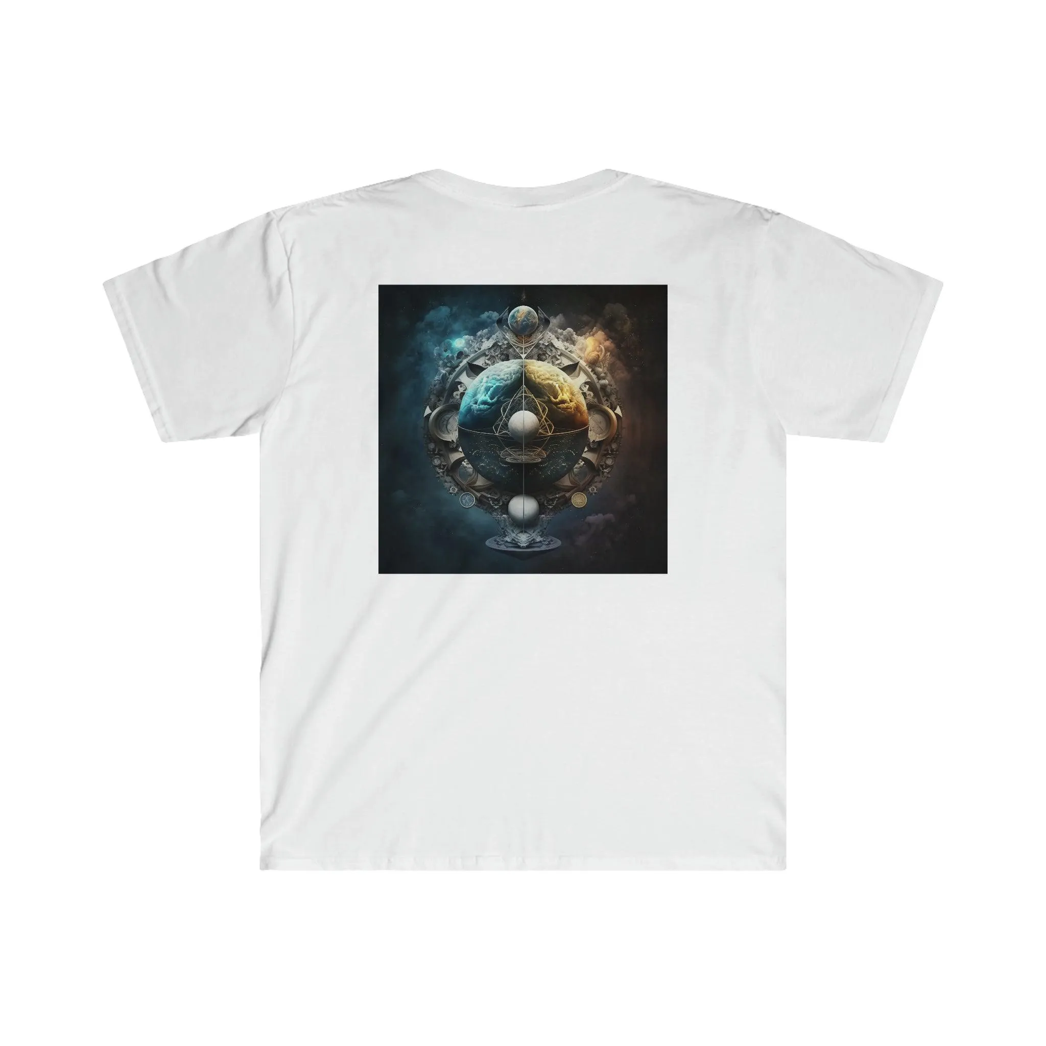 Symmetry of Worlds : Embrace the Perfect Balance of Order and Chaos - Visionary Psychedelic Ai Art Men's and Women's Unisex Soft Style T-Shirt for Festival and Street Wear