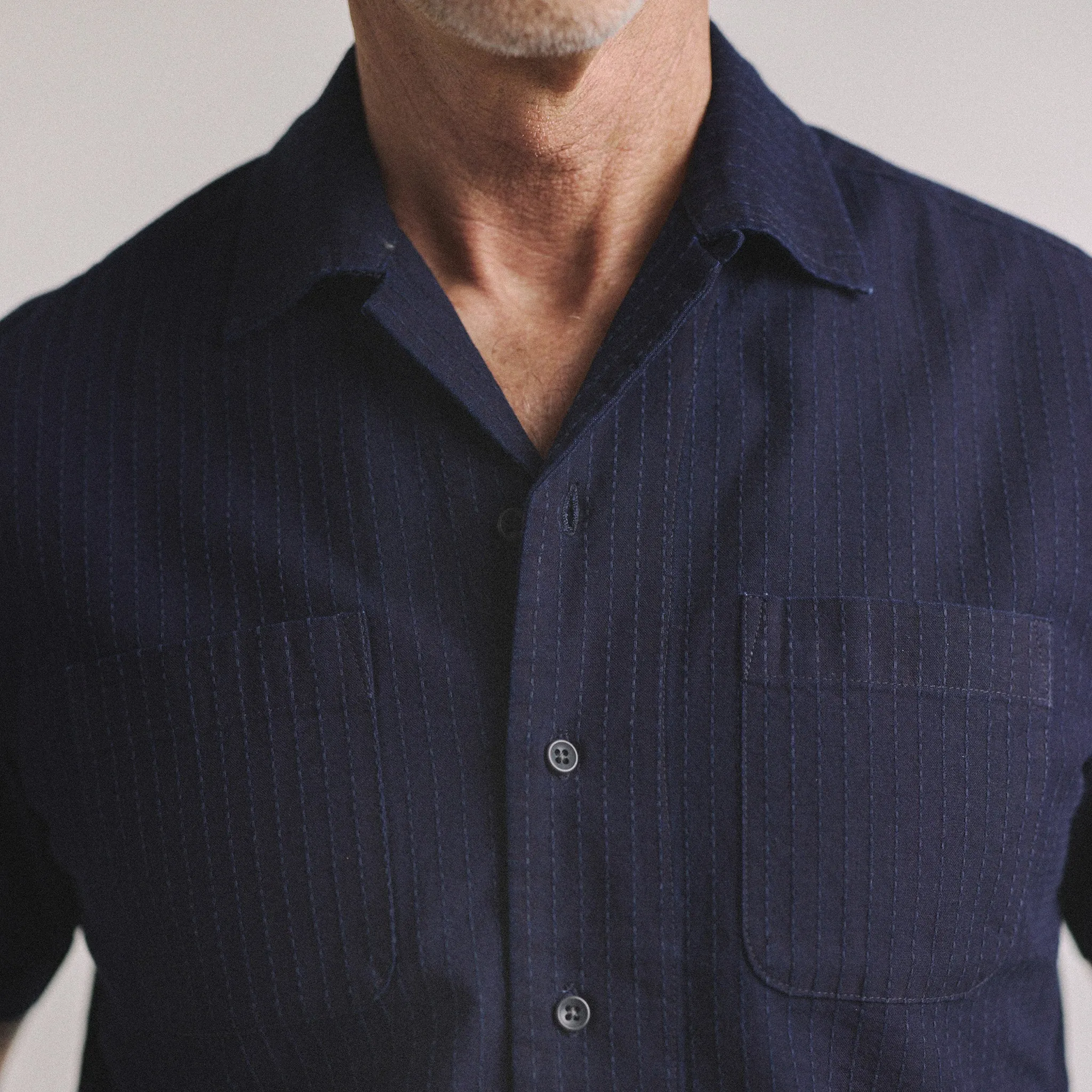 The Conrad Shirt in Rinsed Indigo Pickstitch