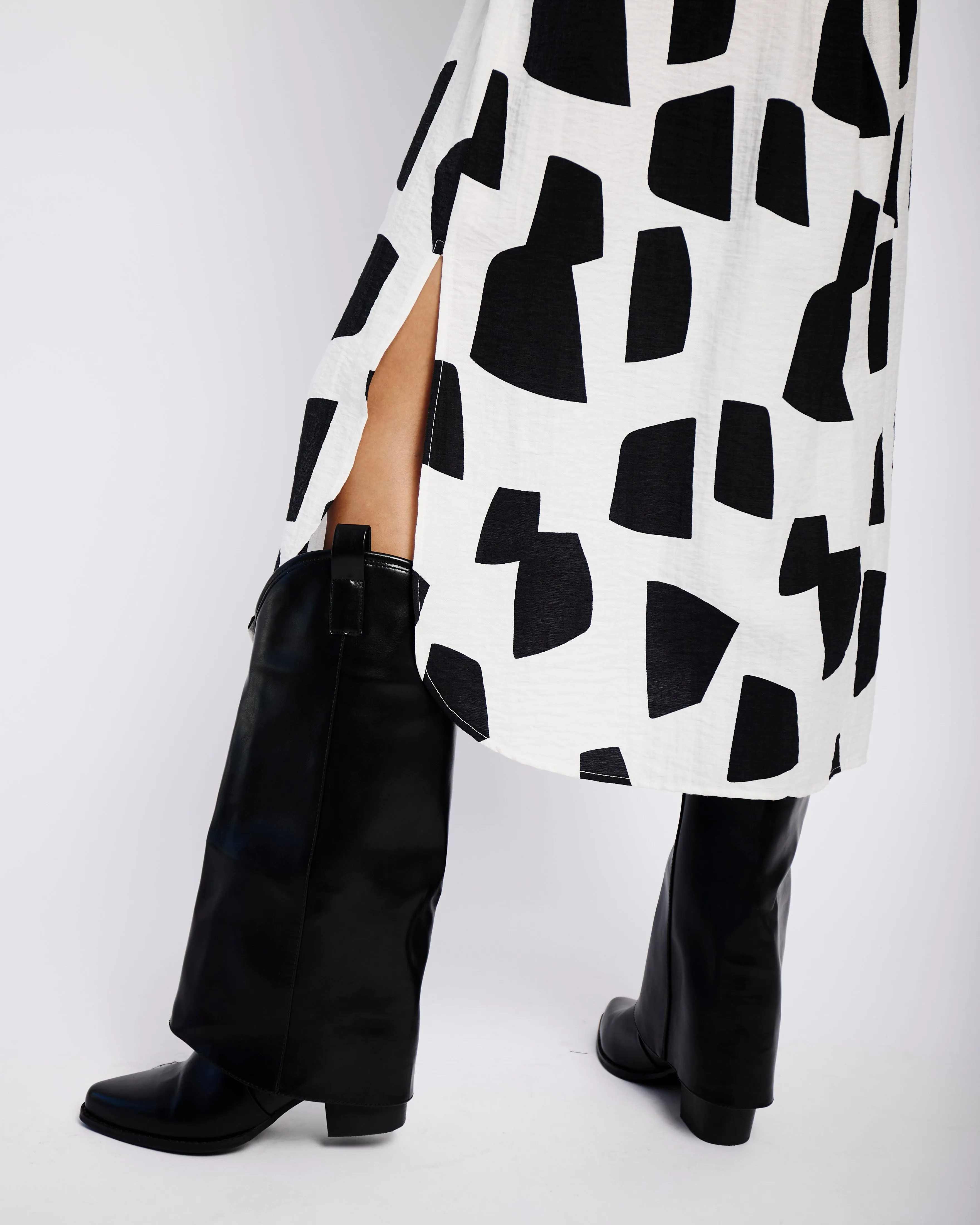 The Easy Shirt Dress in Mono Mosaic