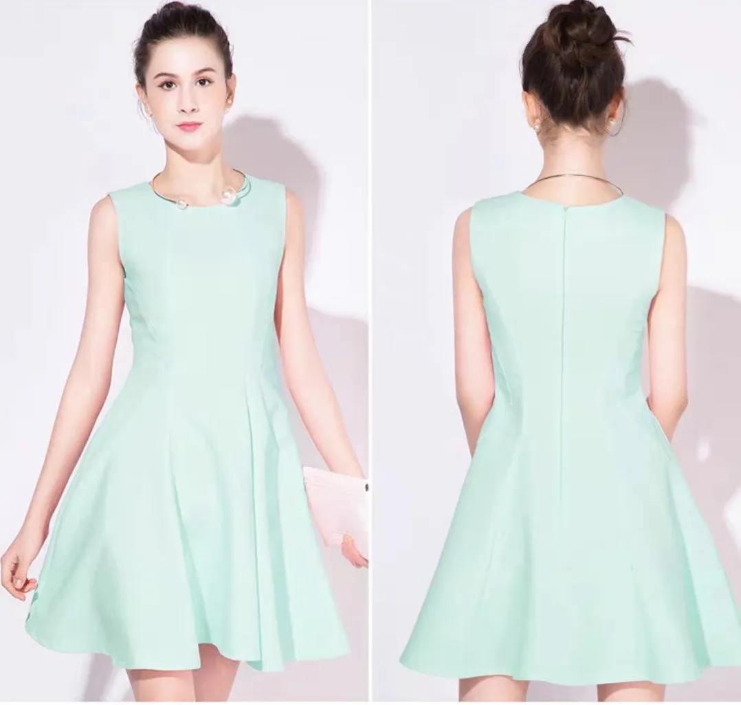 The Hailey White / Pink / Mint Green Sleeveless Dress