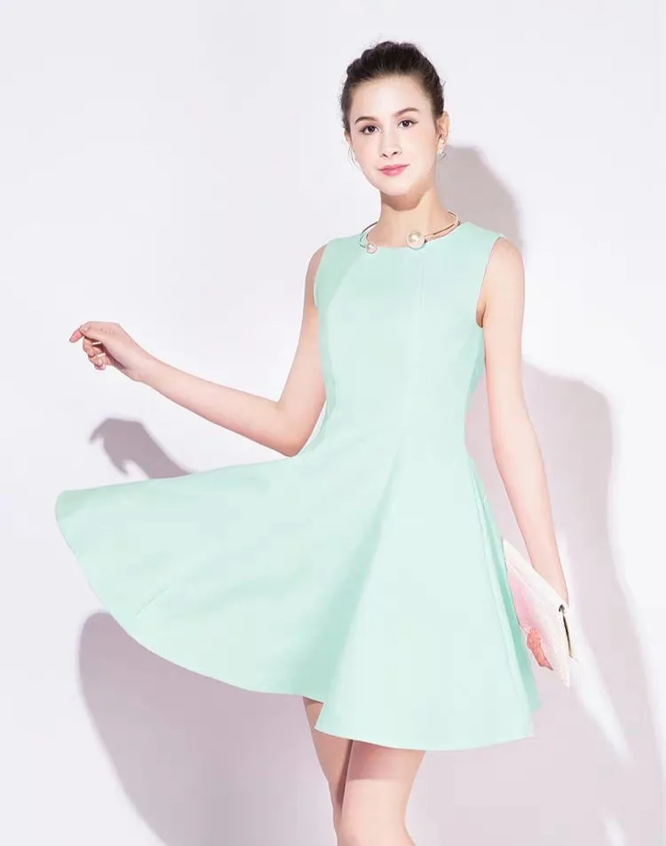 The Hailey White / Pink / Mint Green Sleeveless Dress