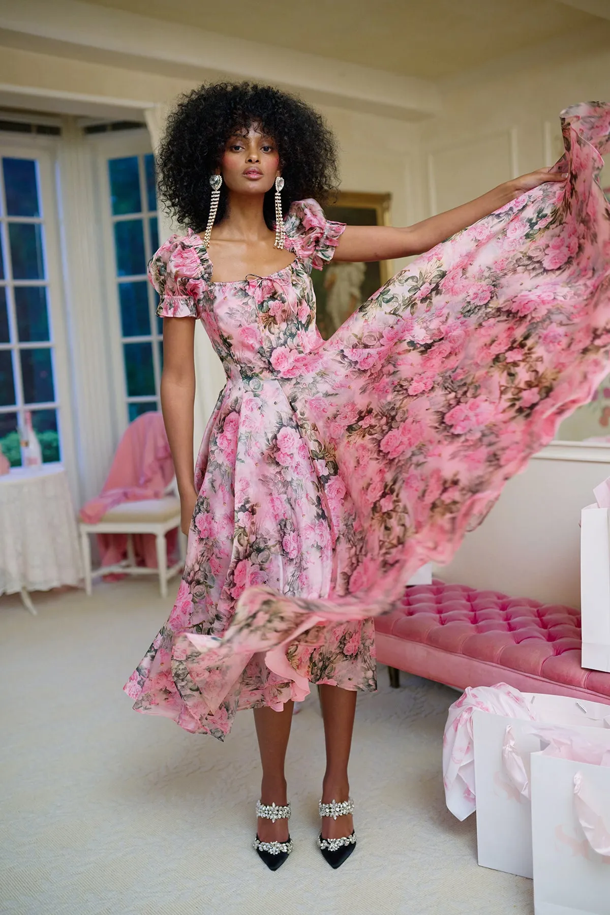 The Queen Bee Silk Satin Garden Party Dress