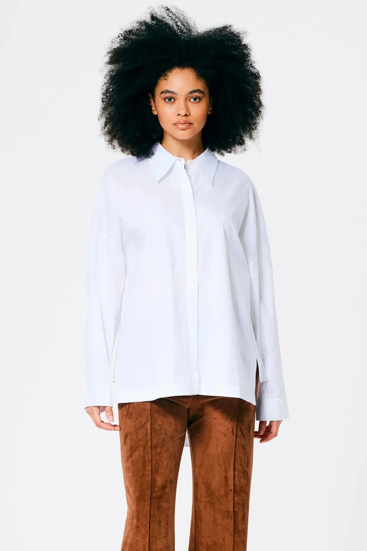 Tibi Gabe Oversized Cotton Shirt - White