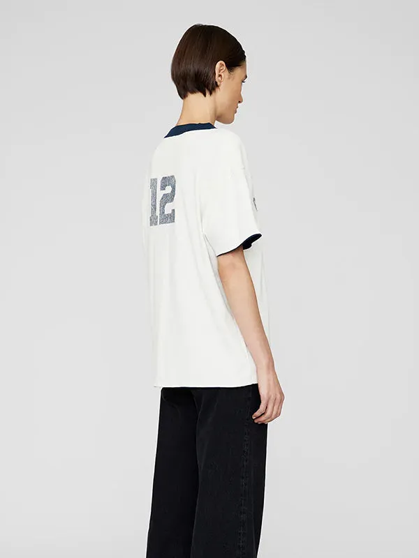 Toni Tee Reversible In Washed Navy And Off White