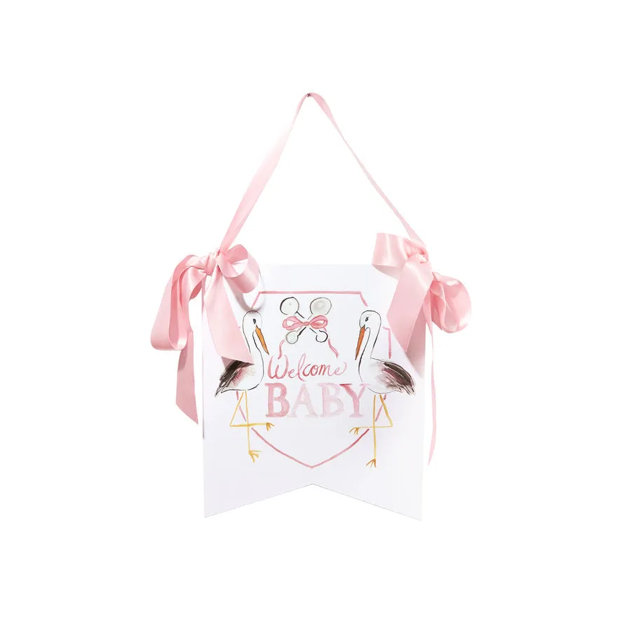 Welcome Baby Stork Hanger