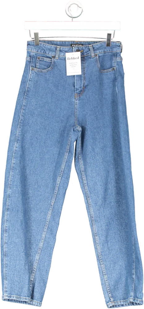 Whistles Blue High Rise Straight Leg Cotton Jeans W29