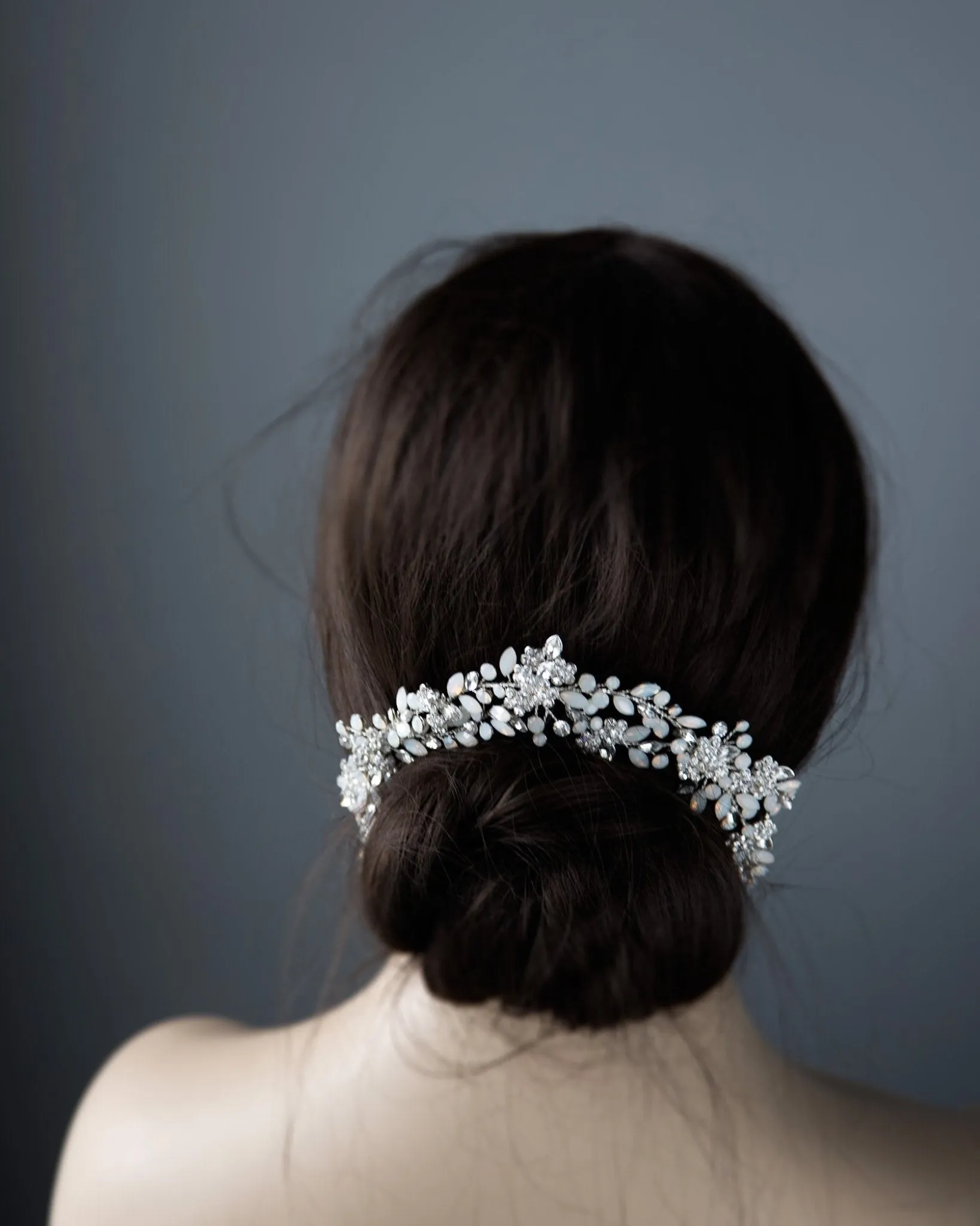 White Opal Crystal Wedding Headpiece